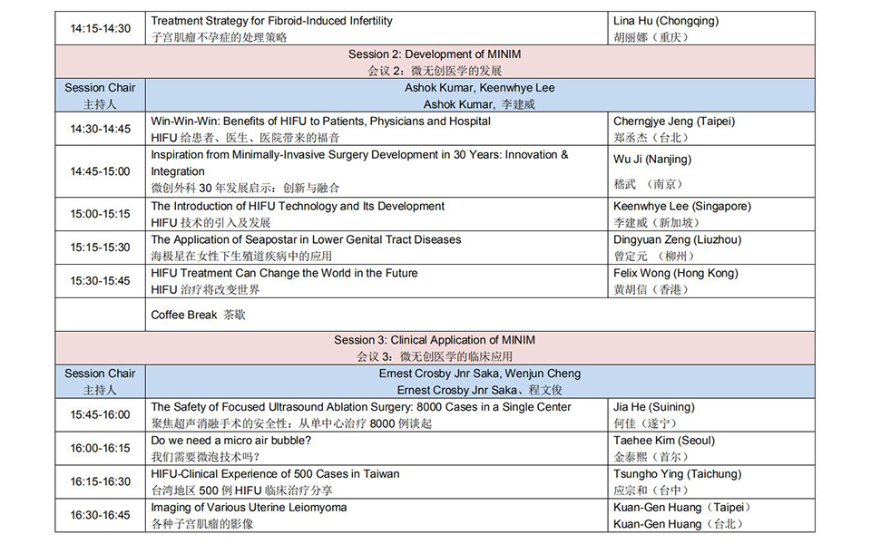 2019中国医师协会微无创医学专业委员会年会中华预防医学会生殖健康分会学术交流会第四届国际微无创医学长江高峰论坛会议议程