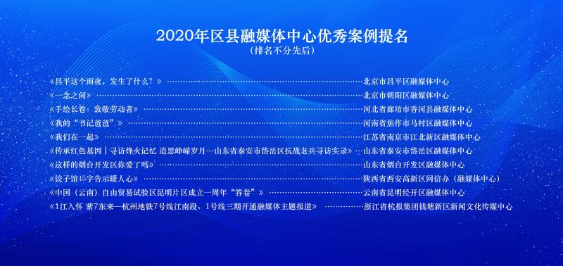 2020年优秀融媒体作品征集推选活动优秀案例揭晓