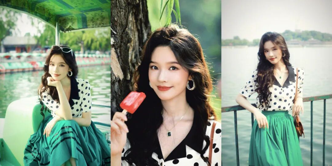 最近有个复古美女来北海公园拍照,听说是“北京大视听”的人