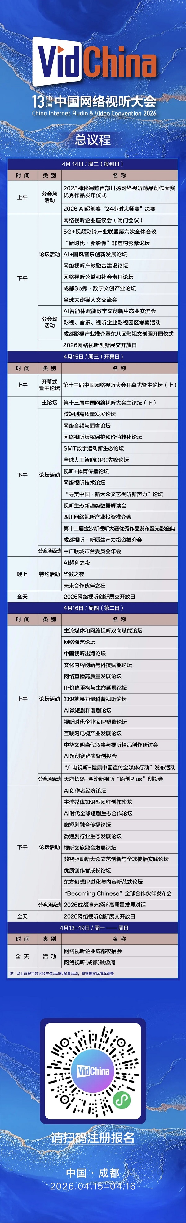 第十三届中国网络视听大会总议程