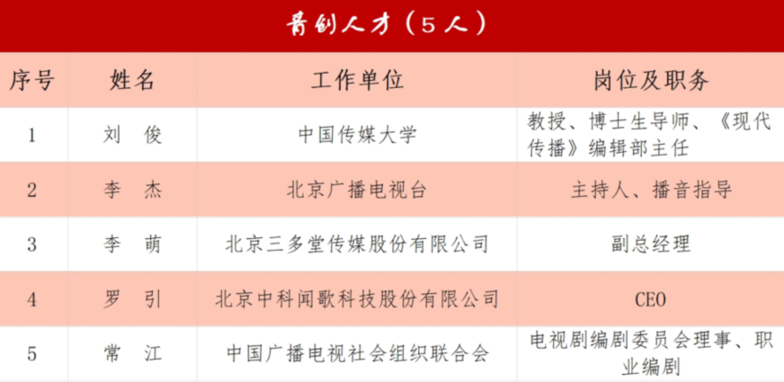 关于首届北京大视听“京琅琊”人才拟入选名单的公示